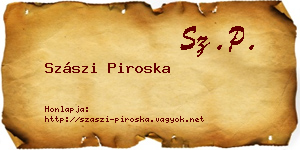 Szászi Piroska névjegykártya